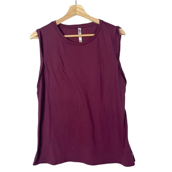 Fabletics Maroon Red Crew Neck Muscle Tank Top L - Picture 1 of 3